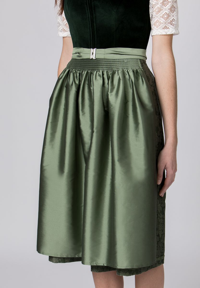 Elegantes grünes Jacquard Dirndl Kleid