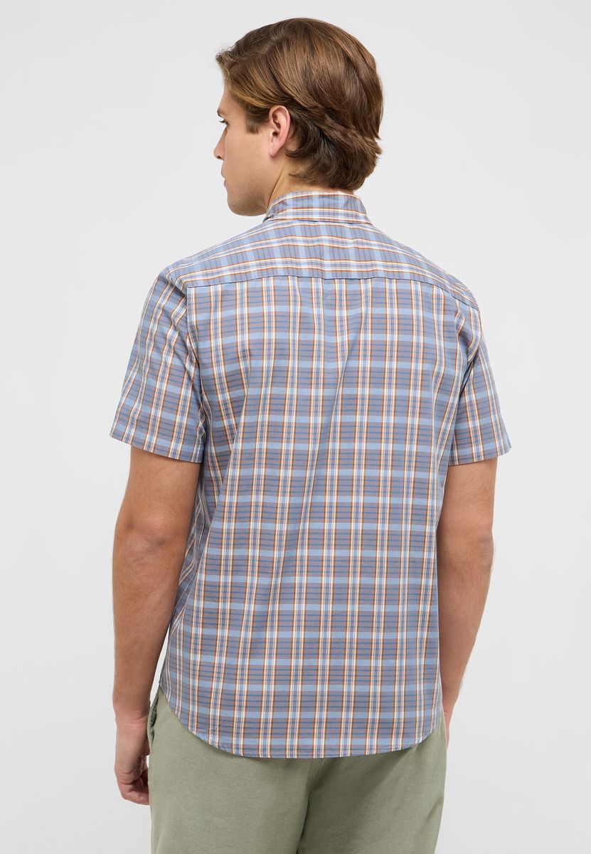 Kurzärmeliges Button-Down-Kariertes Hemd