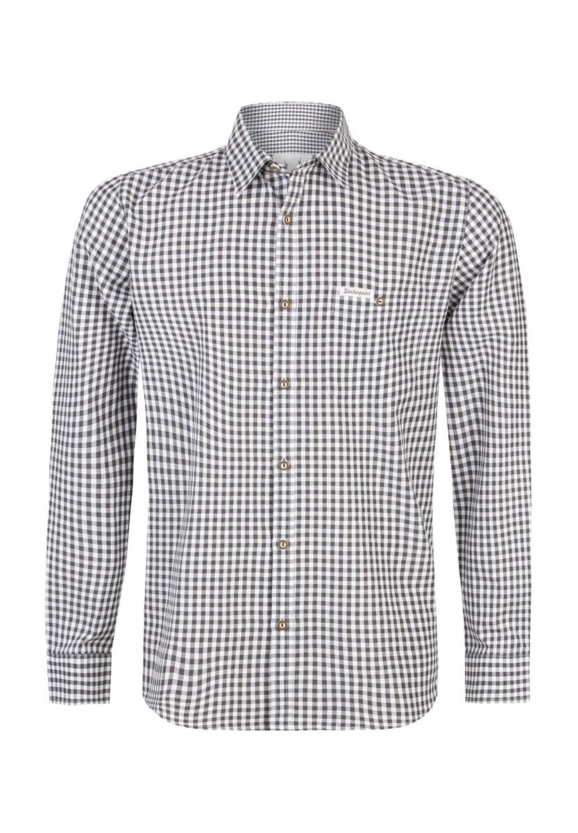 Klassisches Gingham-Karo Langarmhemd