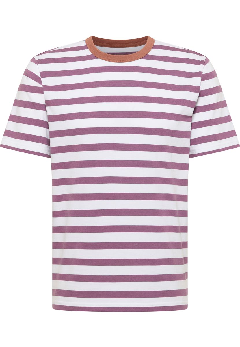 Gestreiftes Baumwoll-T-Shirt mit Rundhalsausschnitt