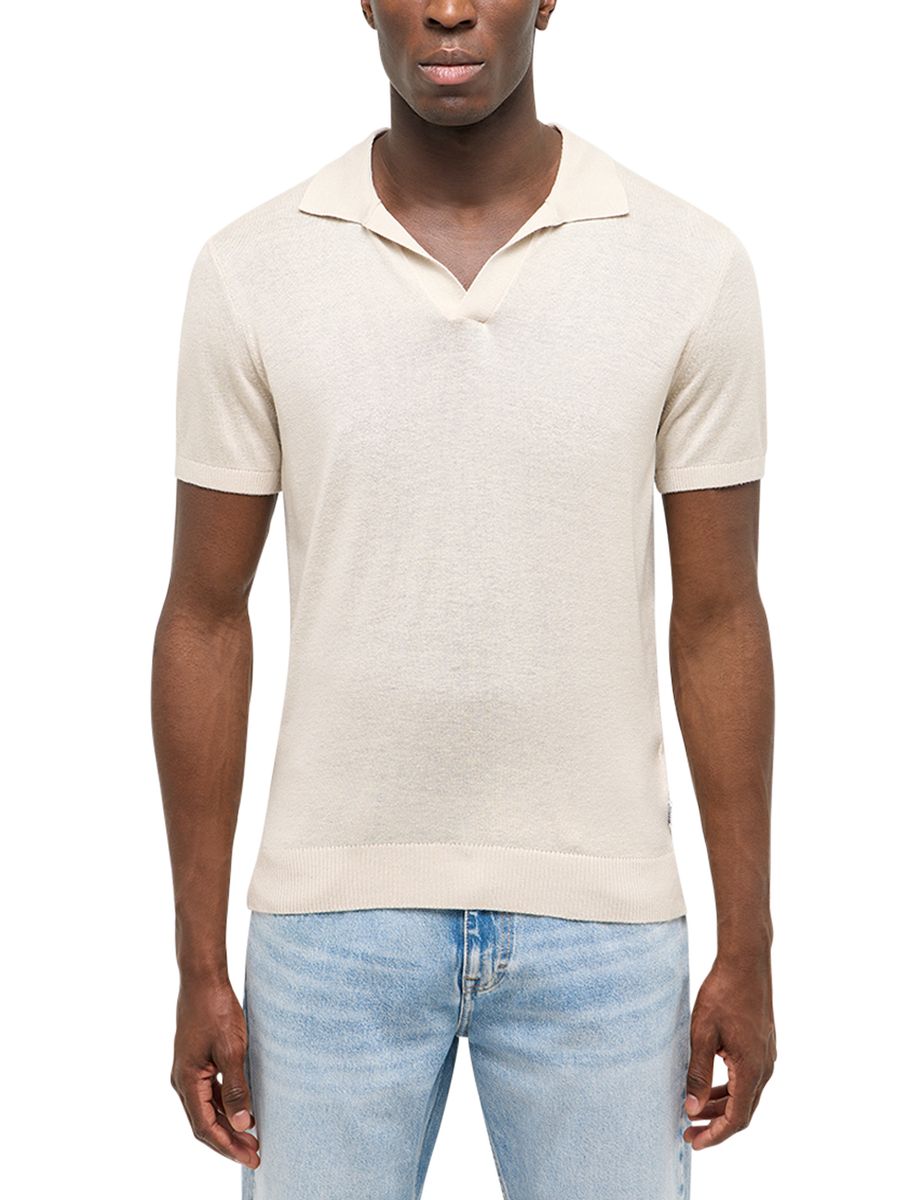 Strick-Polo mit Johnny-Kragen