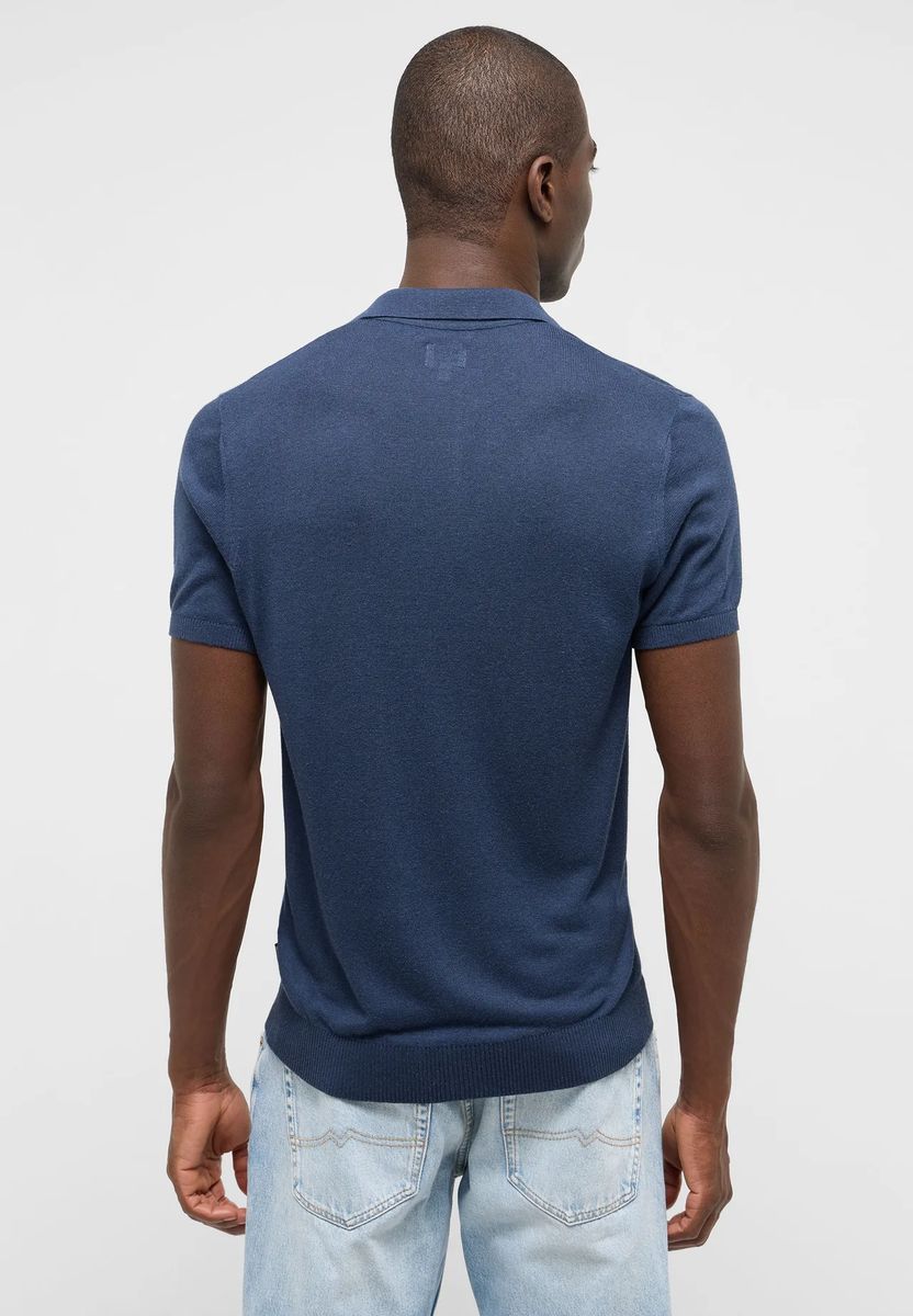 Kurzärmliges Feinstrick-Poloshirt