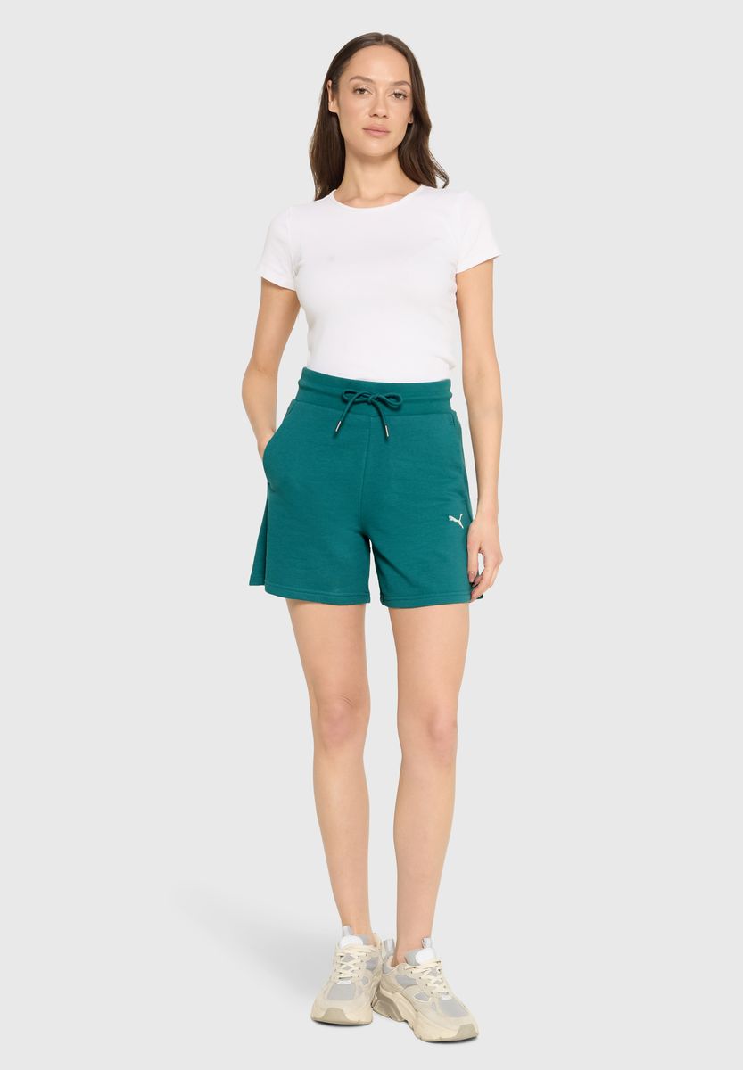Hochgeschnittene Sweat-Shorts mit Tunnelzug