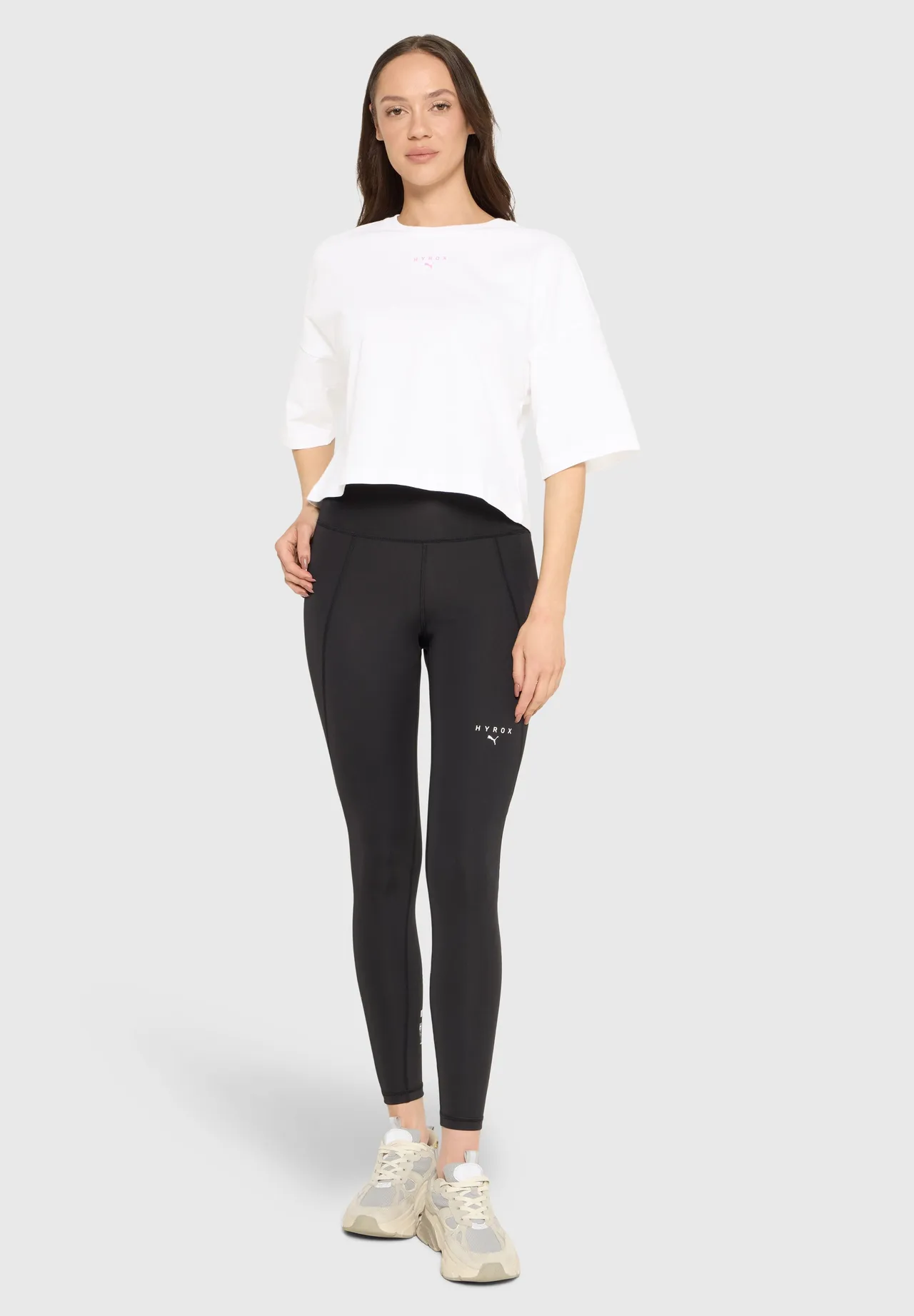 Boxy Cropped Trainings-Shirt mit Grafik