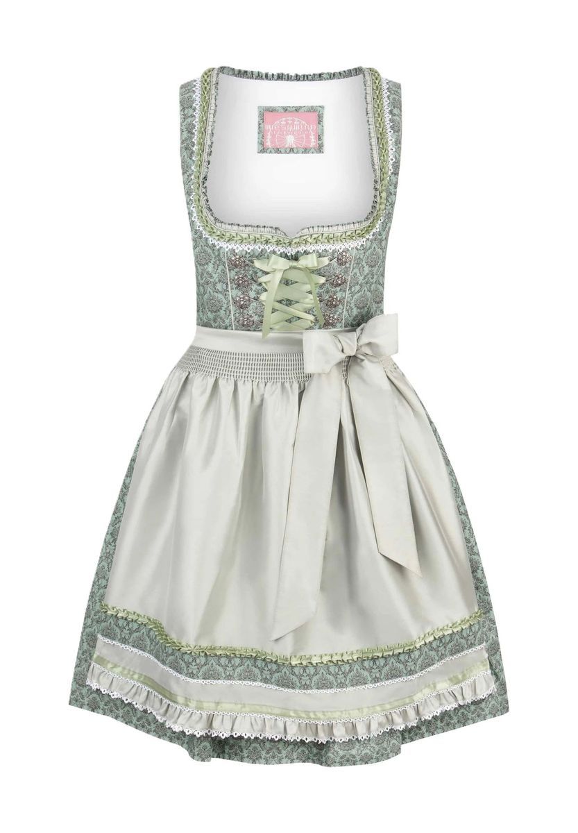 Traditionelles grünes Blumen-Dirndlkleid