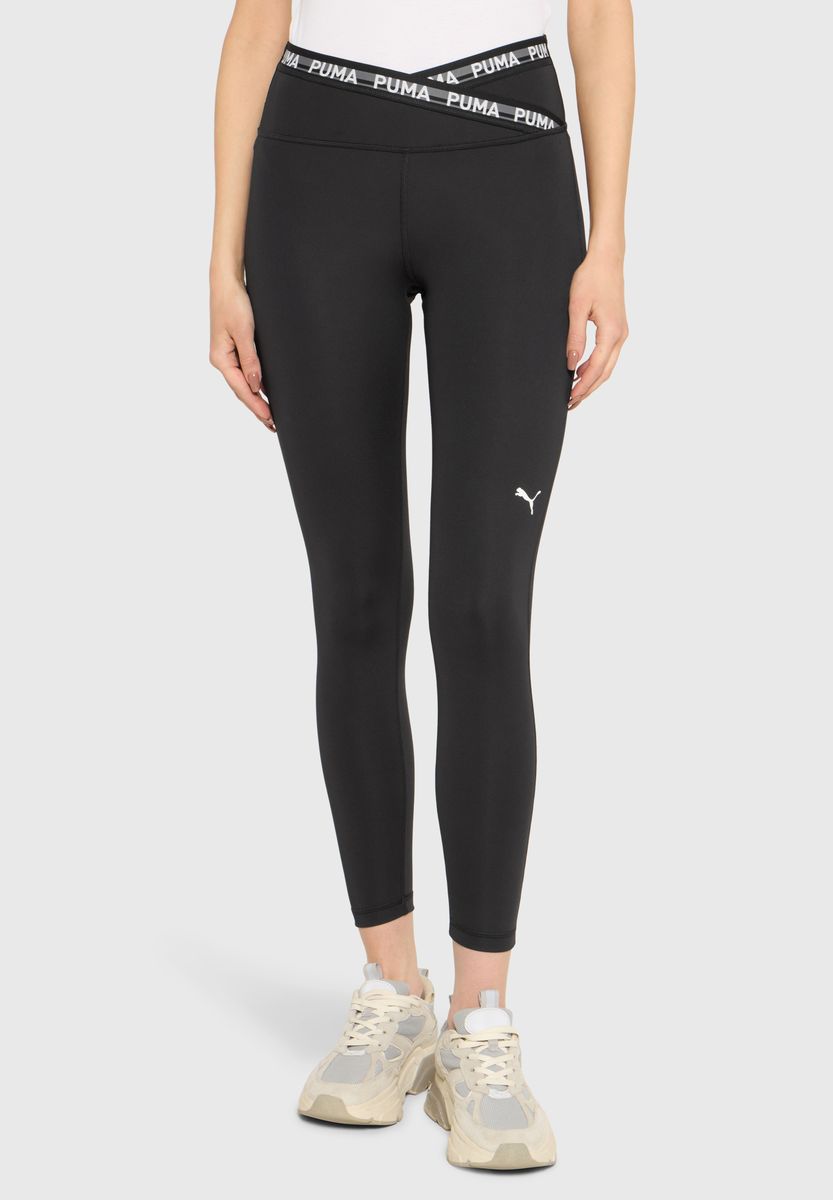 High-Waist-Leggings mit Logo-Überkreuzbund