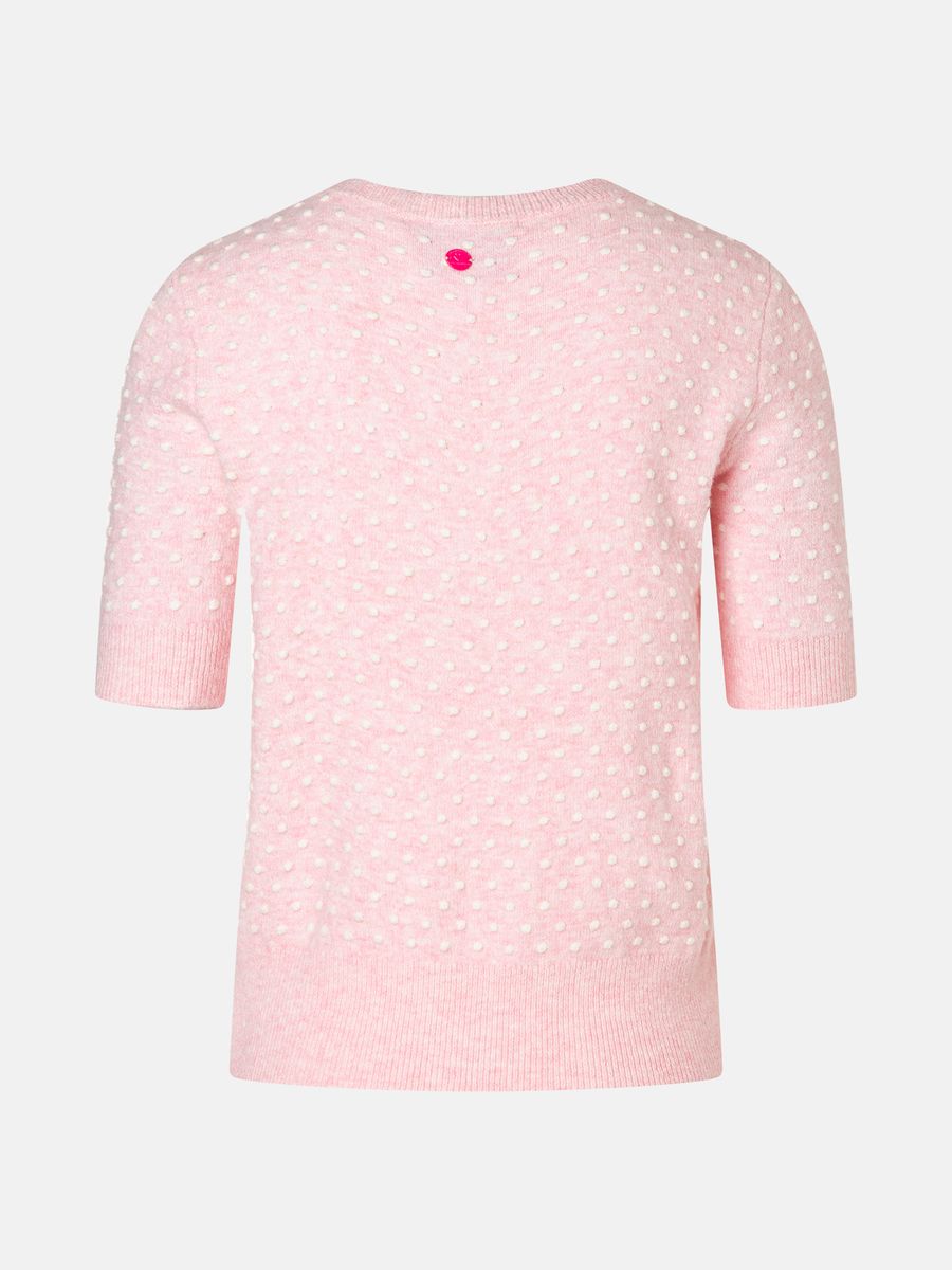 Kurzarm-Stricktop mit Strukturpunkten