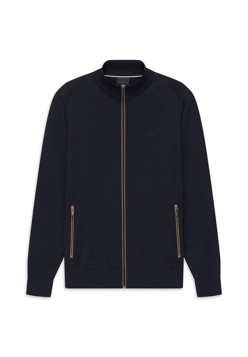 Klassischer Full-Zip-Cardigan mit Stehkragen