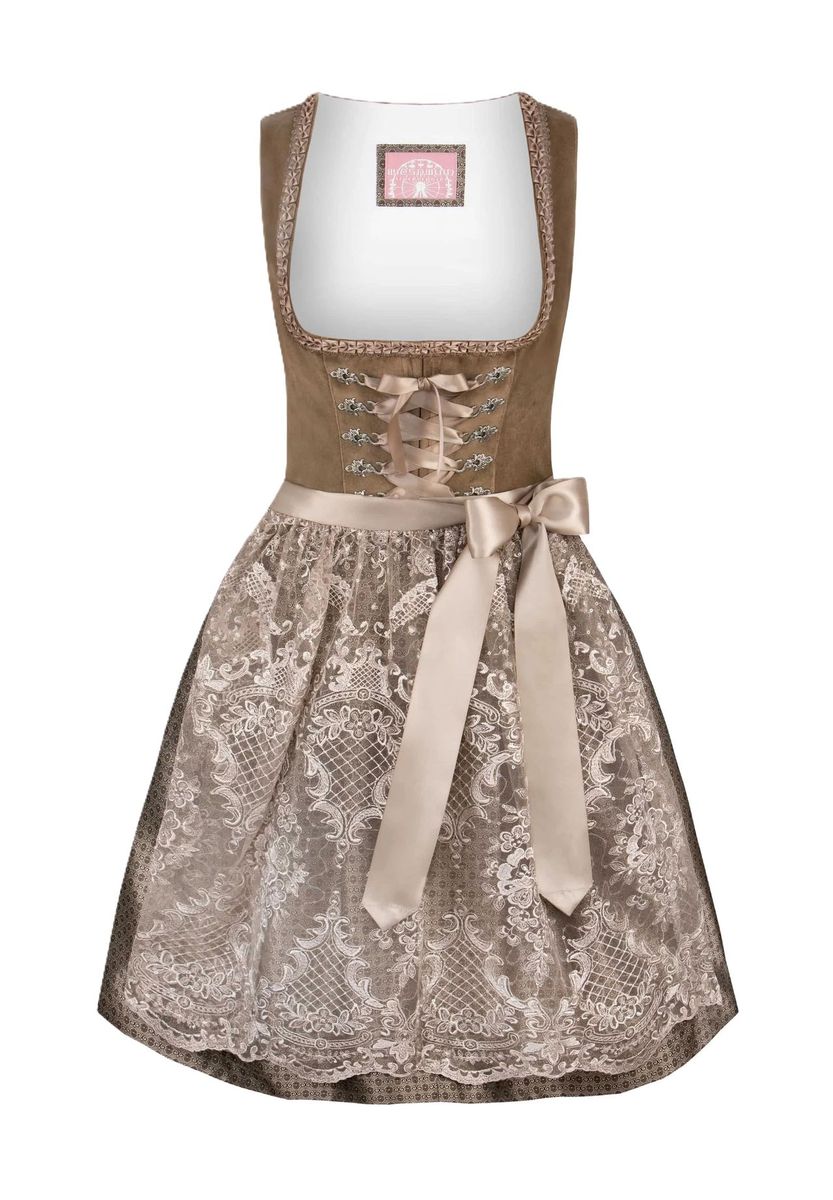 Elegantes Samt-Spitzen-Dirndlkleid