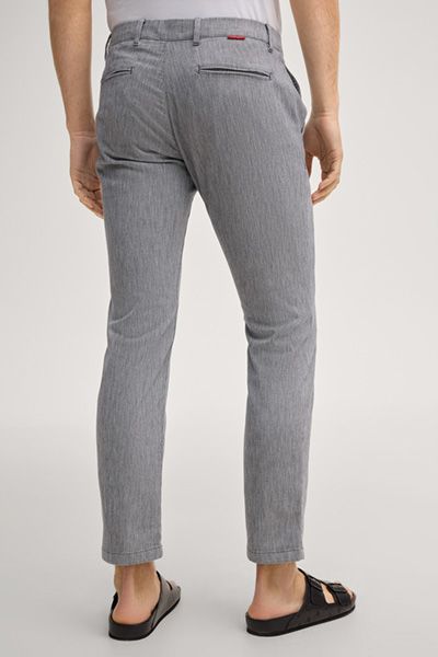 Chino Matthew grau gemustert Stretch-Baumwolle Slim Fit Freizeithose