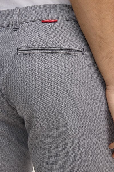 Chino Matthew grau gemustert Stretch-Baumwolle Slim Fit Freizeithose