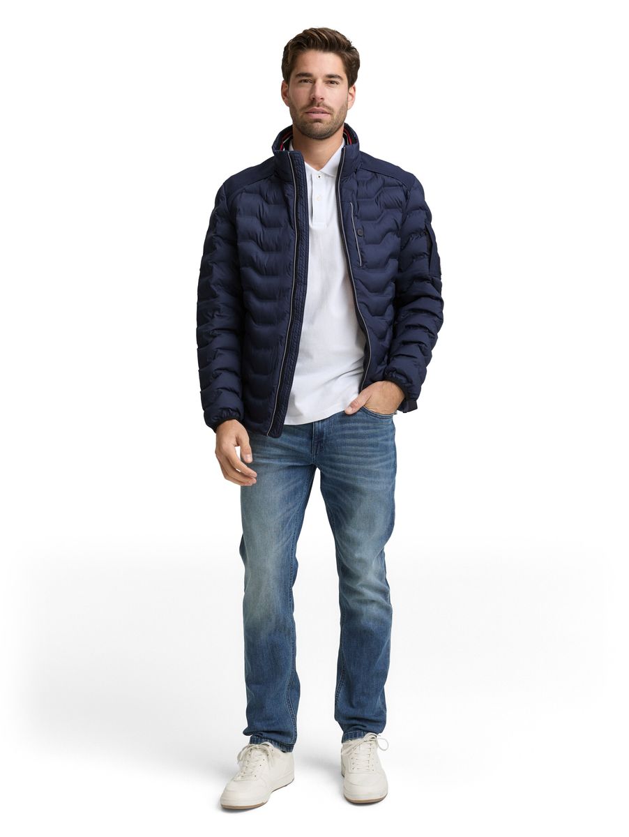 Gesteppte Hybrid-Leichtjacke mit Wellenmuster