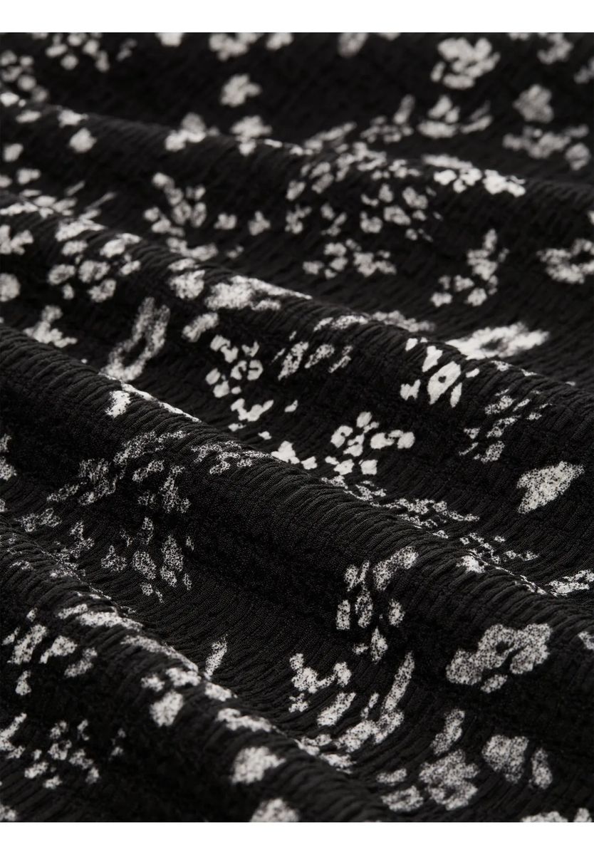 Floral-Top mit Crinkle-Optik