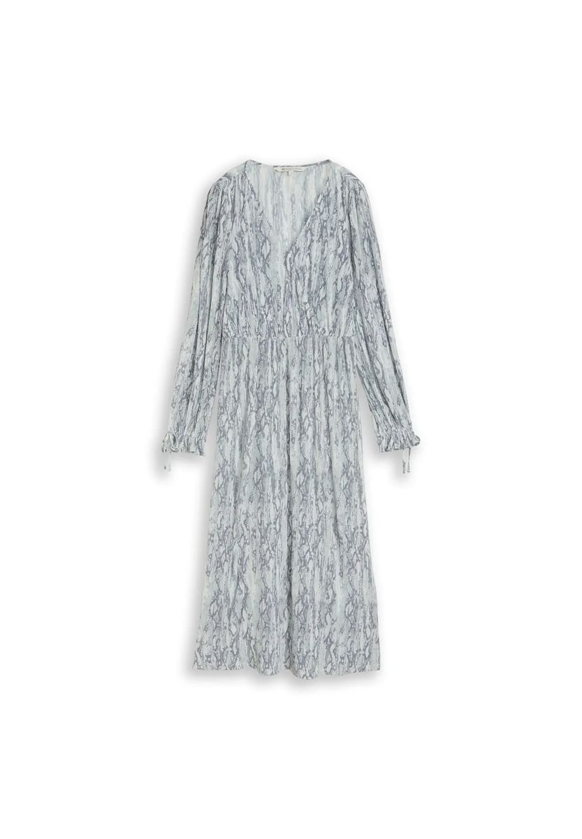 Crinkle-Midikleid mit Rüschenärmeln
