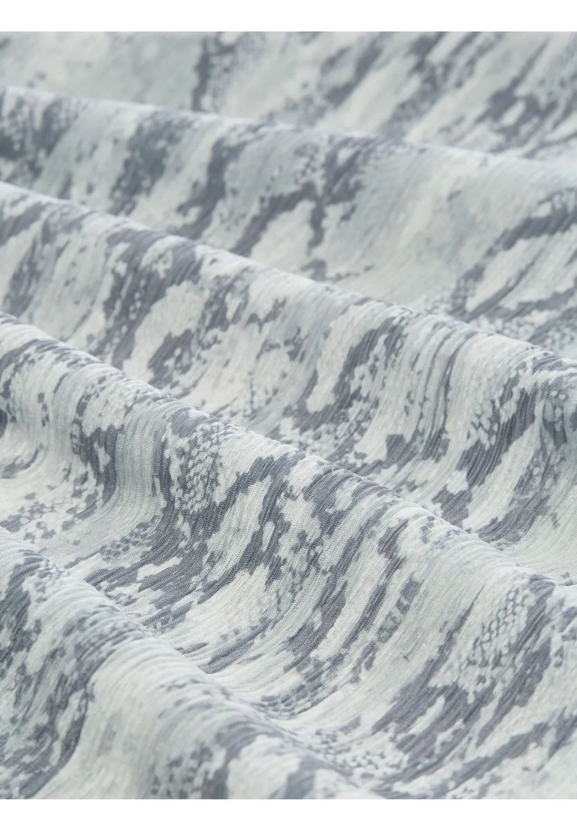 Crinkle-Midikleid mit Rüschenärmeln