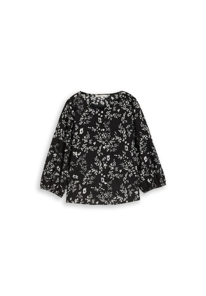 Floral bedruckte Bluse mit Knopfleiste