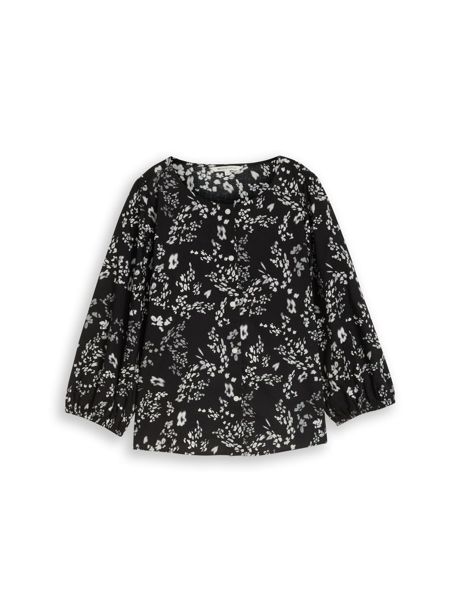 Floral bedruckte Bluse mit Knopfleiste