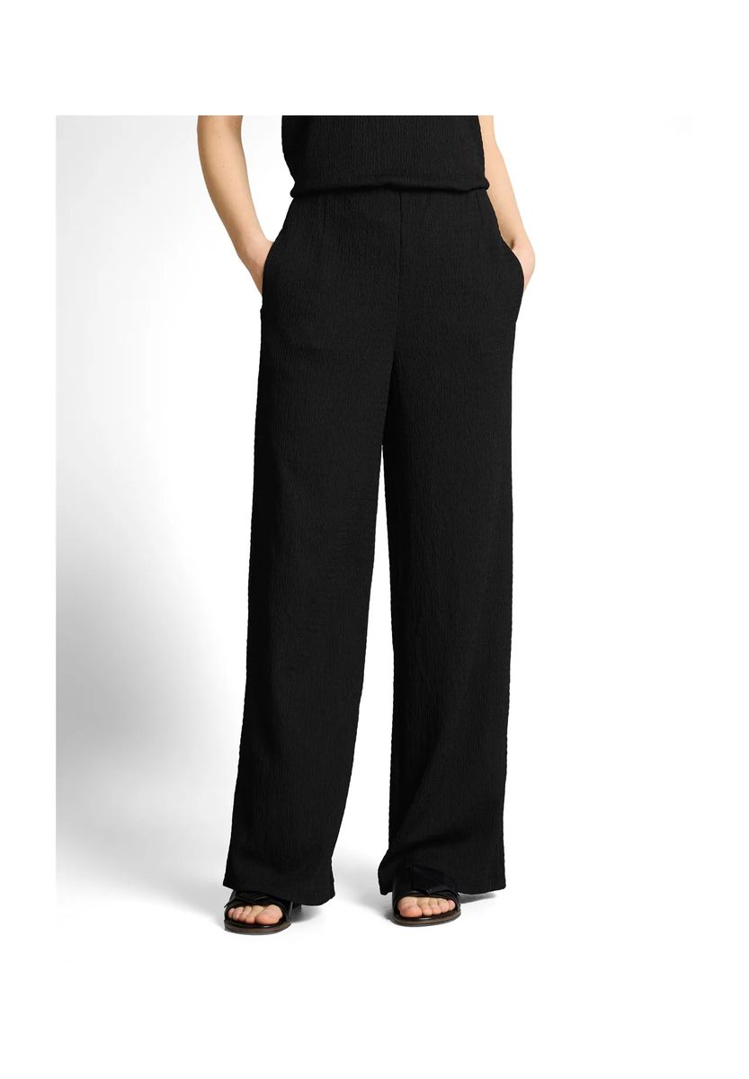 Strukturierte Hose mit weitem Bein