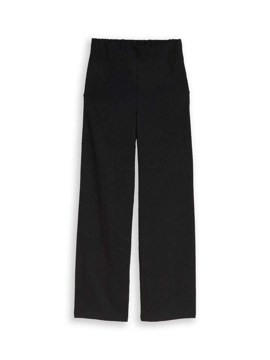 Strukturierte Hose mit weitem Bein