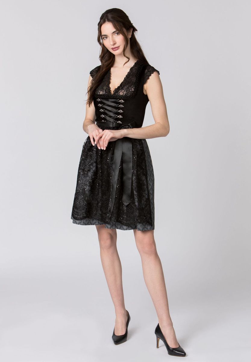 Elegantes Dirndlkleid aus Samt und Spitze