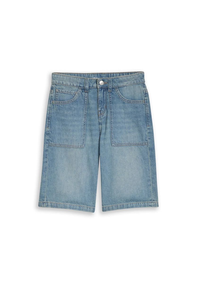 Relaxte Denim-Bermudas mit Patch-Taschen