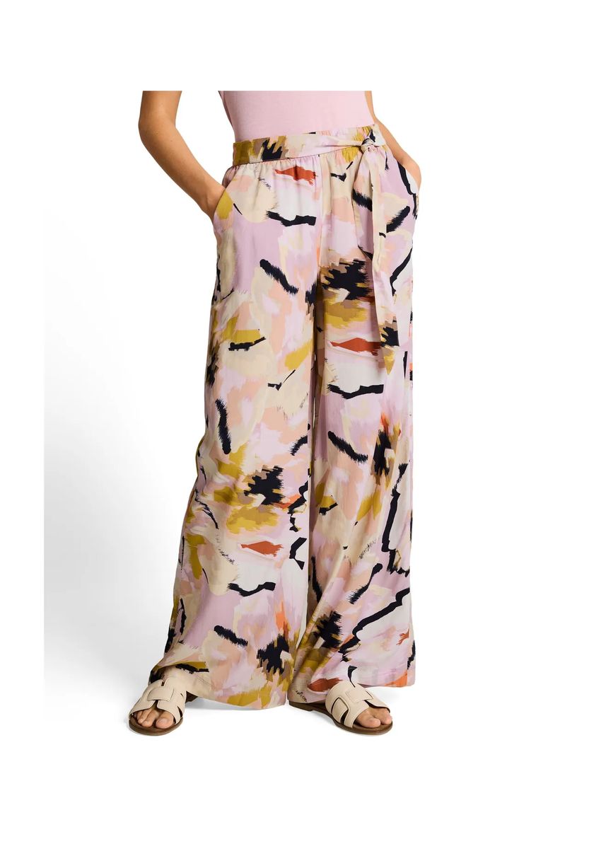 Weite Hose mit abstraktem Print