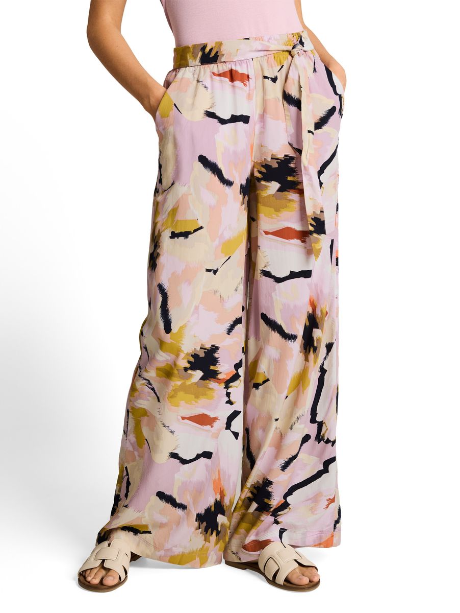 Weite Hose mit abstraktem Print