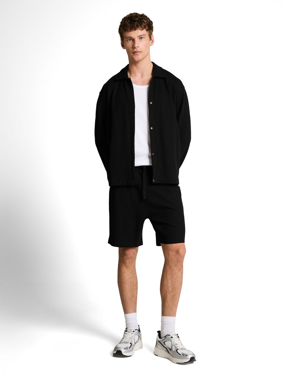 Hemdjacke mit Waffelstruktur und Druckknöpfen