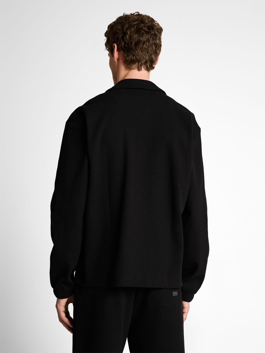 Hemdjacke mit Waffelstruktur und Druckknöpfen
