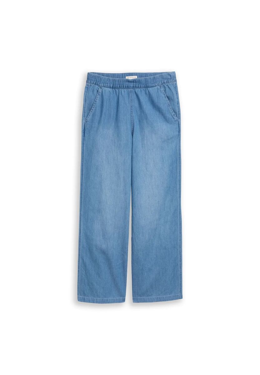 Lockere Denimhose mit weitem Bein