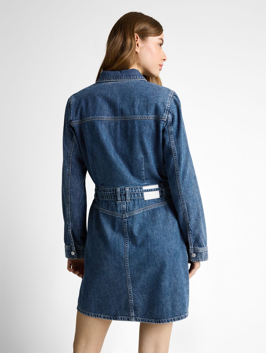 Jeans-Hemdkleid mit Bindegürtel