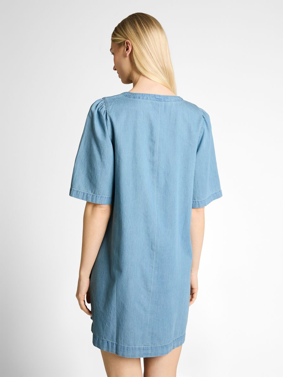Jeans-Hemdkleid mit Bindeband