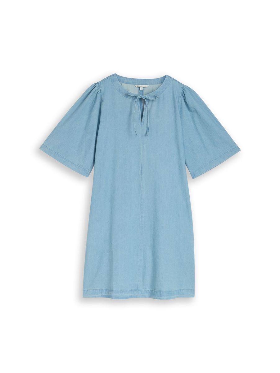 Jeans-Hemdkleid mit Bindeband