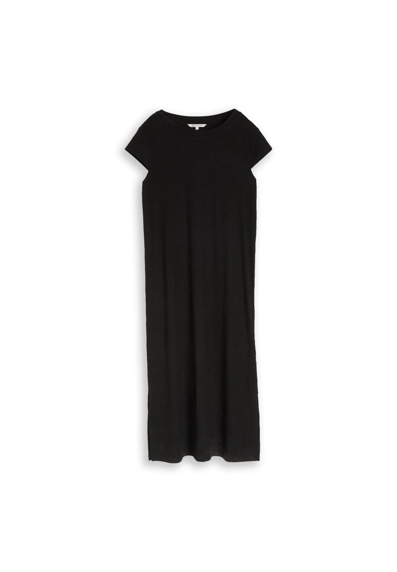 Geripptes Midikleid mit Schlitzen