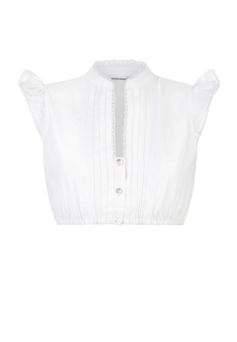 Romantische weiße Dirndlbluse mit Spitze