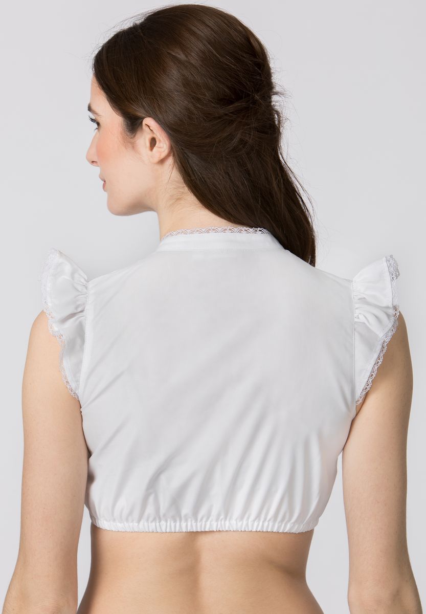 Romantische weiße Dirndlbluse mit Spitze