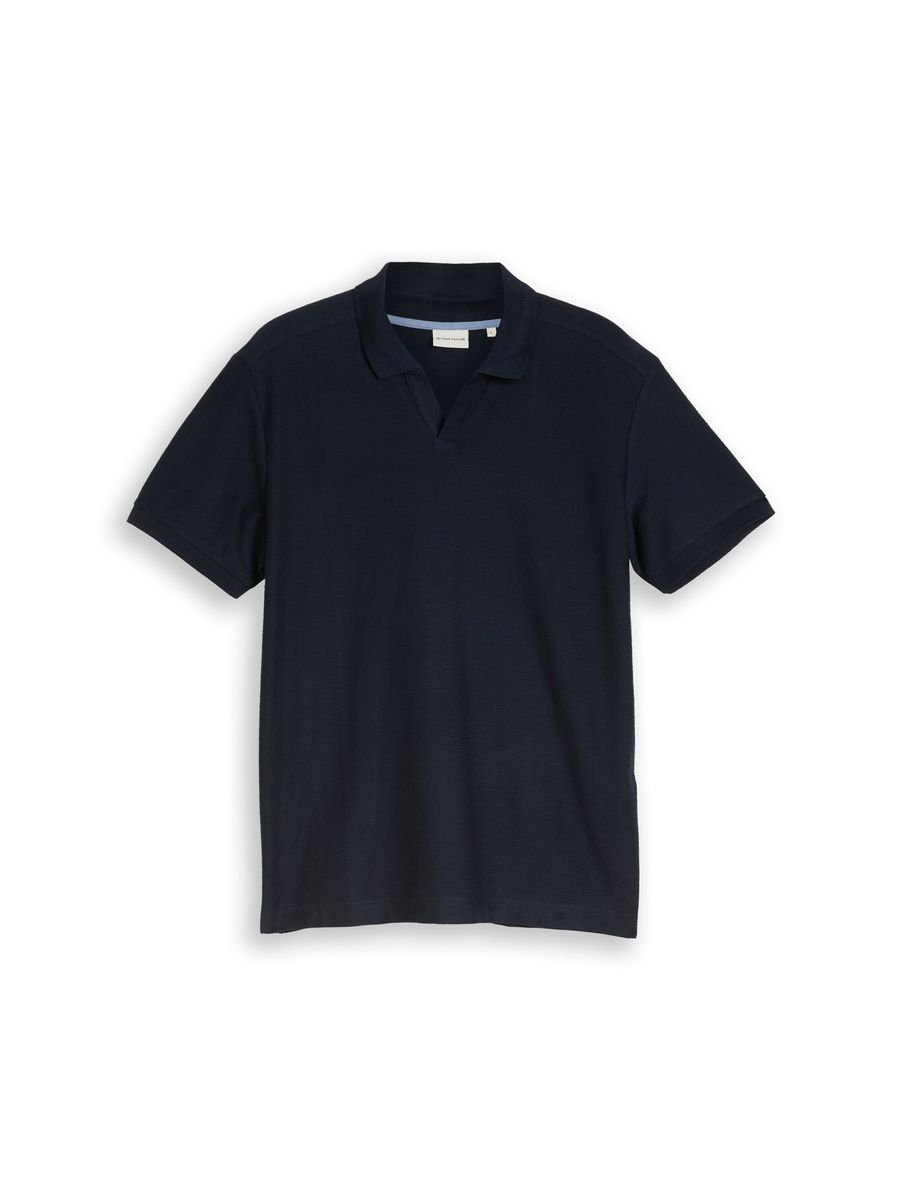 Strukturiertes Ottoman-Strick-Poloshirt