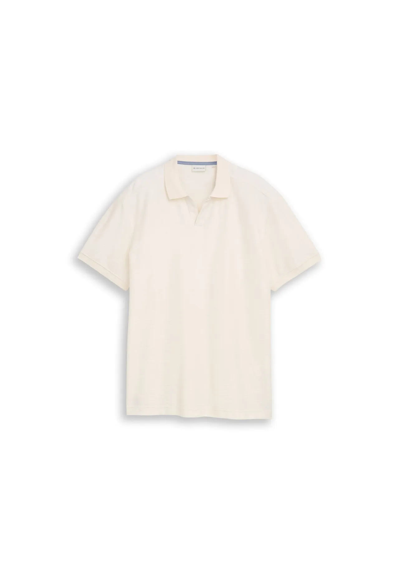 Strukturiertes Poloshirt mit offenem Kragen