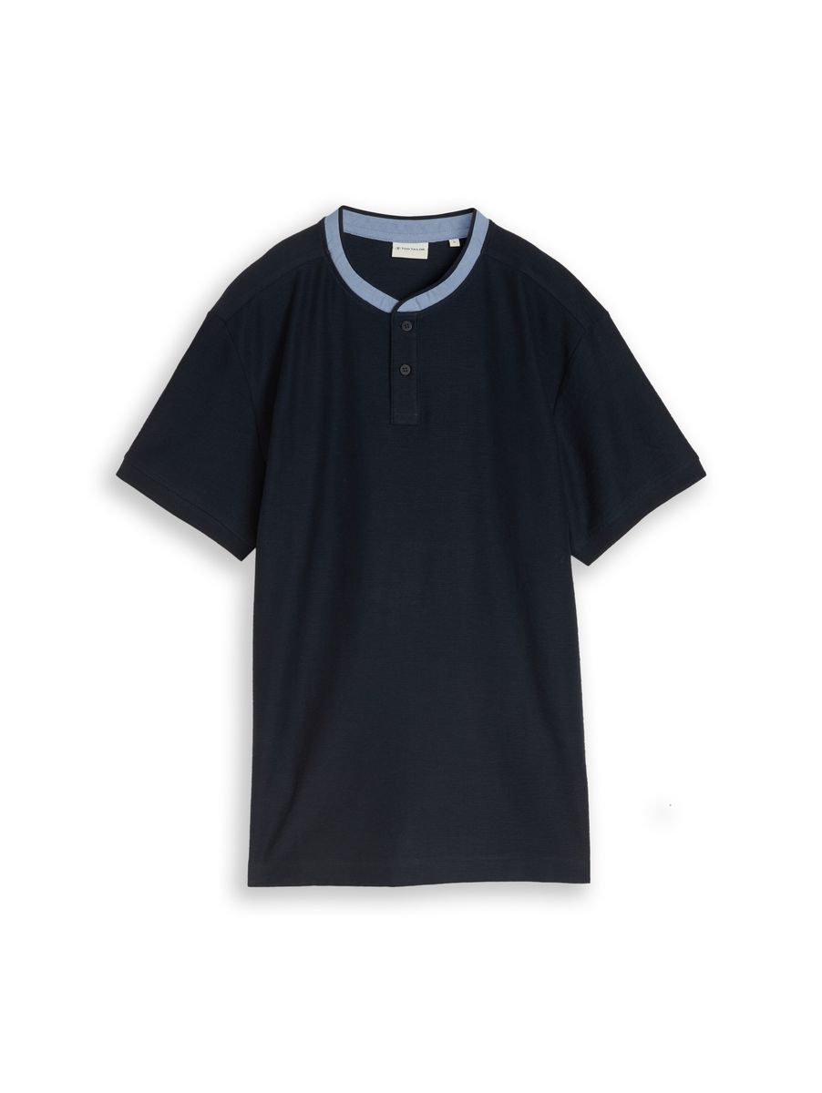 Strukturiertes Ottoman Henley Poloshirt
