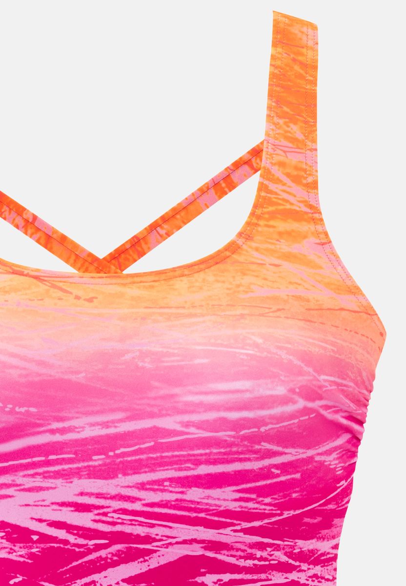 Sportlicher Badeanzug mit Ombré-Farbverlauf