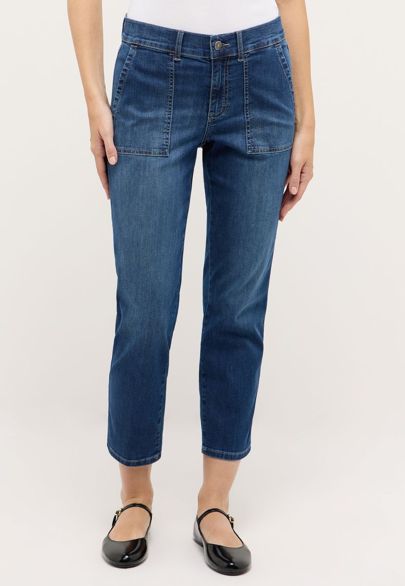 7/8 Crop-Jeans im Utility-Stil