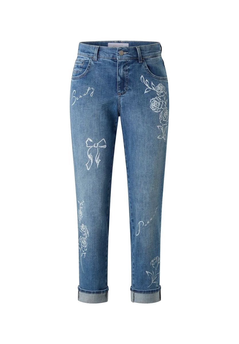 Straight-Leg-Jeans mit Grafik-Print