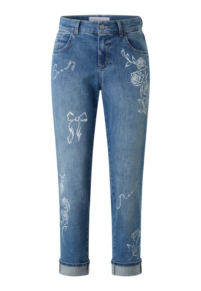 Straight-Leg-Jeans mit Grafik-Print