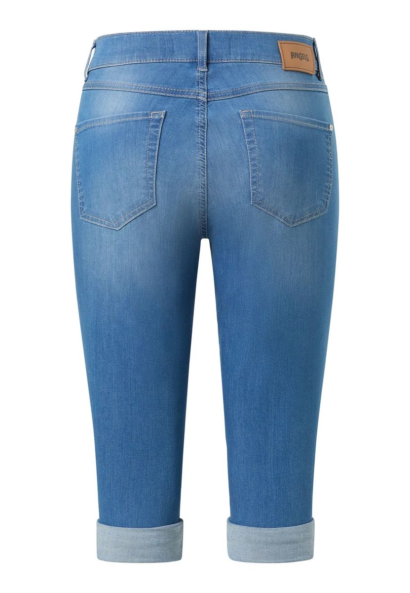 High-Waist Capri-Jeans mit Beinumschlag