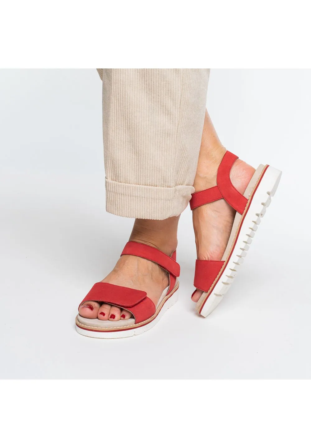 Verstellbarer Doppelriemen Veloursleder Flachschuh