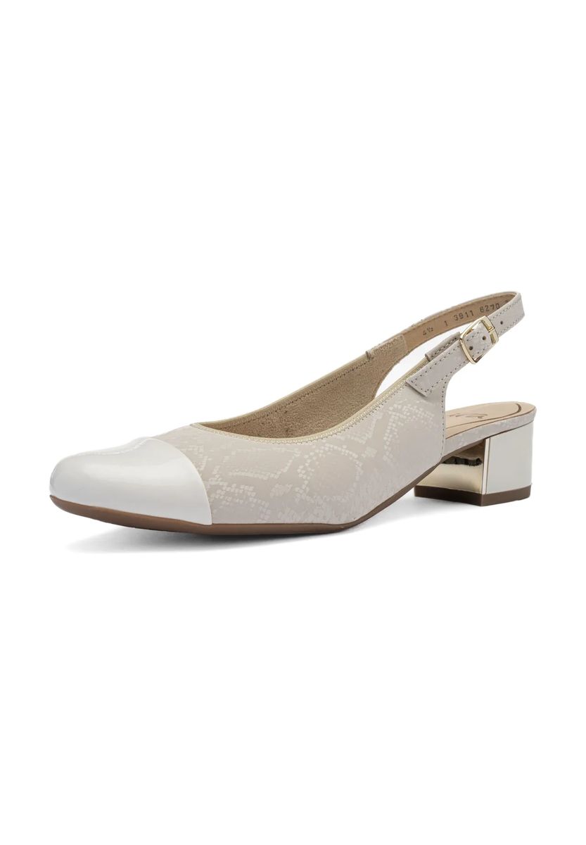 Gemusterte Slingback-Pumps mit Kappe