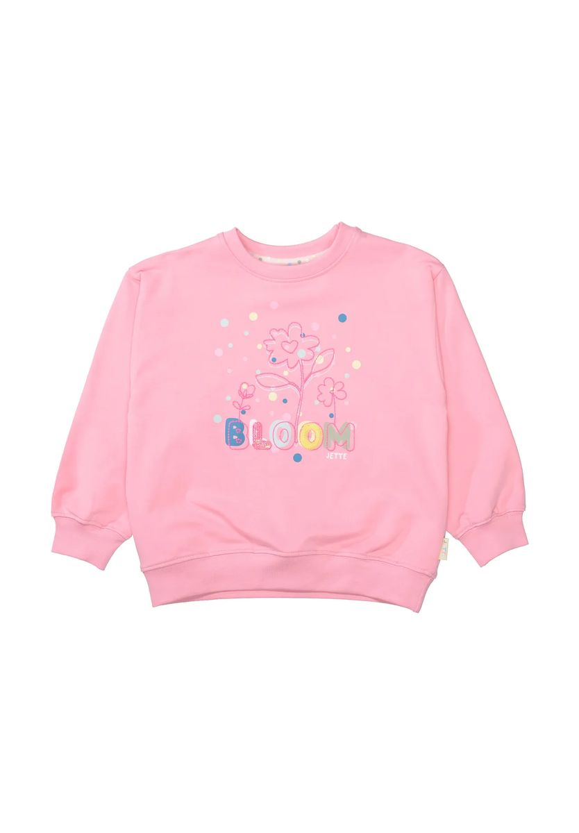 Sweatshirt mit Blumen-Print und Stickerei