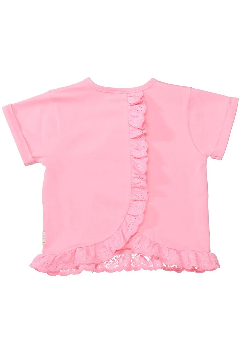 T-Shirt mit Rüschensaum und Motiv