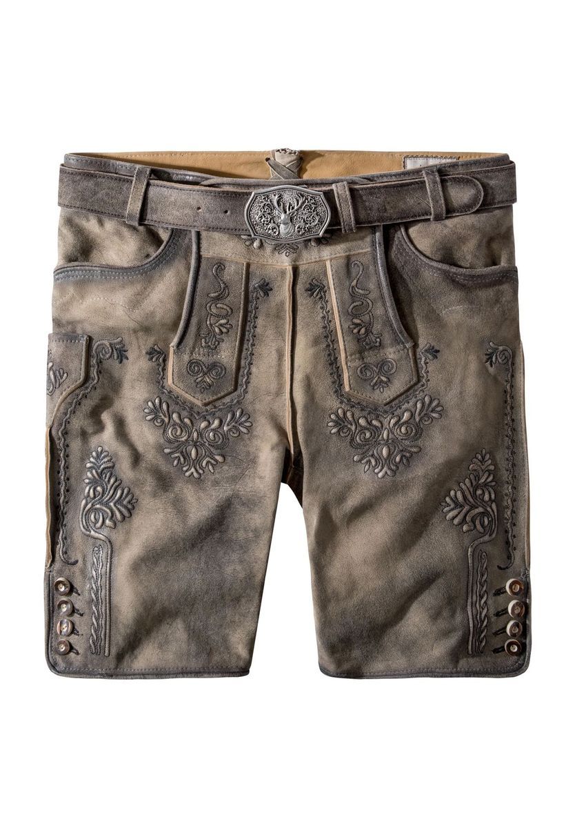 Traditionelle bestickte Lederhosen-Shorts