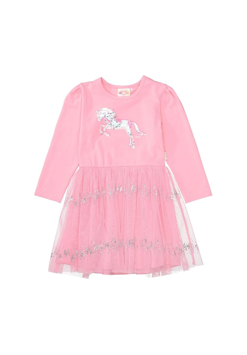 Tüllkleid mit Pailletten-Pferdemotiv